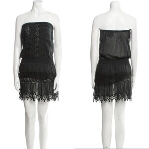 Temptation Positano Lace Eyelet Strapless Mini Dress Medium
